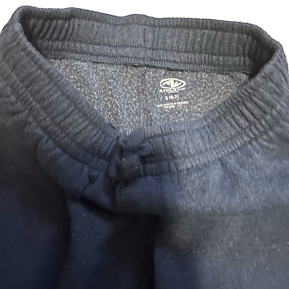 Athletic grayish navy blue fleece sweatpants elastic waist side pockets Boy S - Picture 5 of 7